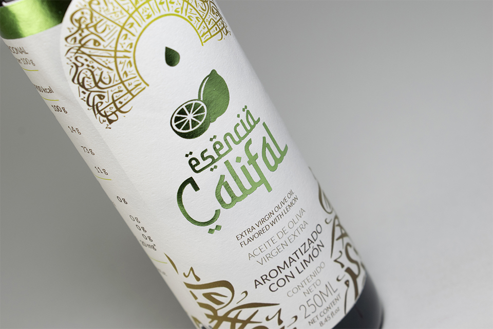 aceite de oliva virgen extra aromatizado con limon esencia califal